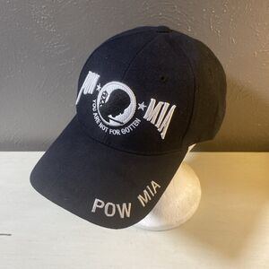 POW MIA Black You Are Not Forgotten Trucker Hat Adjustable Cap